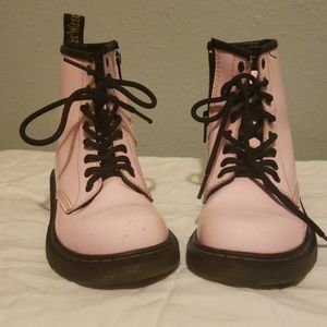 Girls Doc Martin boots - size 1, pastel pink